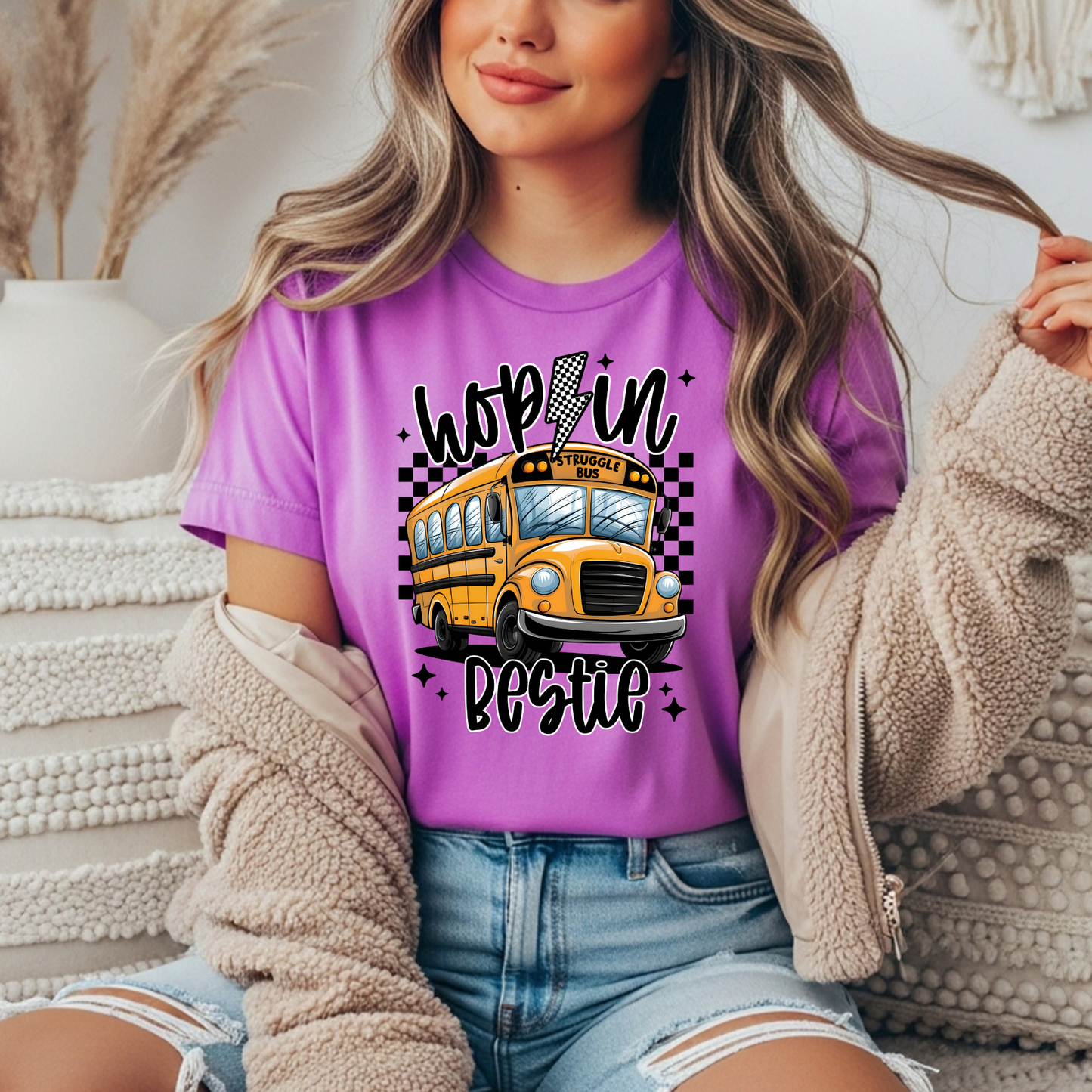 Hop In Bestie, Struggle Bus Gildan Tee