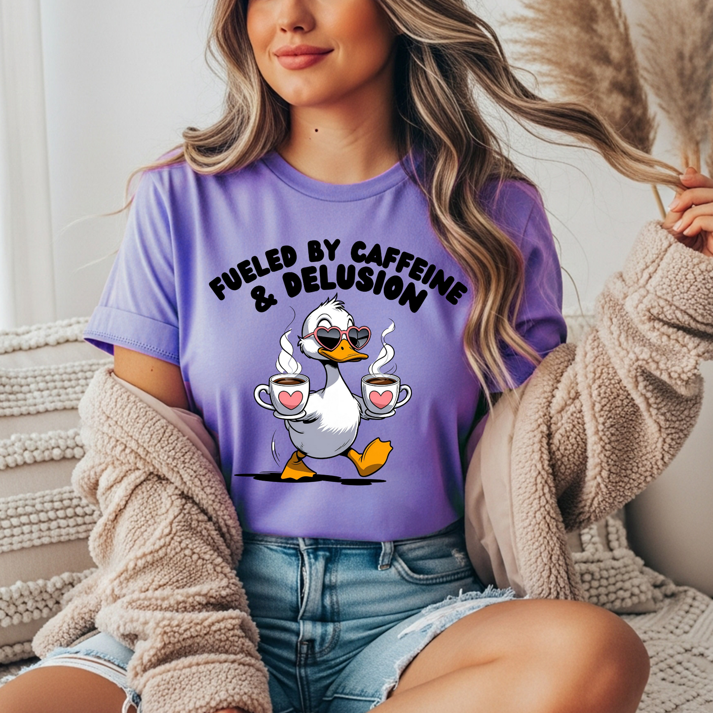 Fueled by Caffeine and Delusion Comfort Color Tee