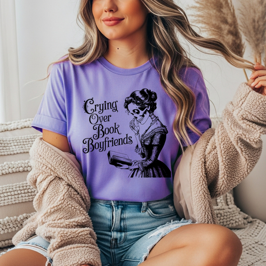 Crying Over Book Boyfriends Comfort Colors Tee