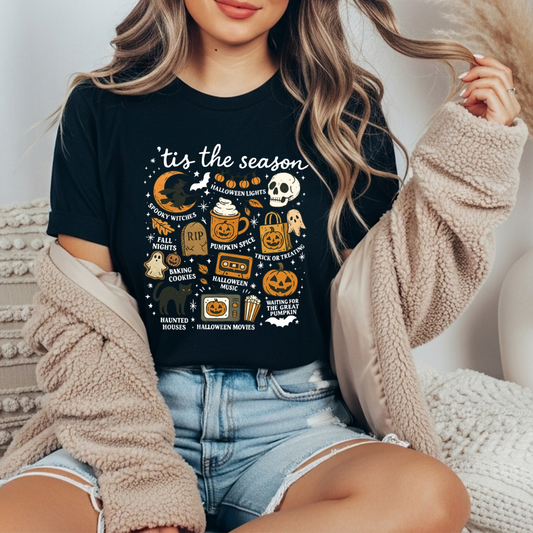 Tis The Season Dark Colors Comfort Colors Tee