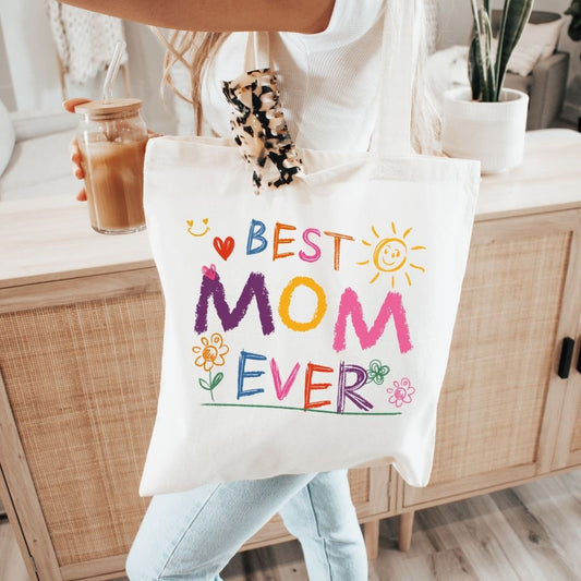 Best Mom Ever Crayon Eco Tote Bag