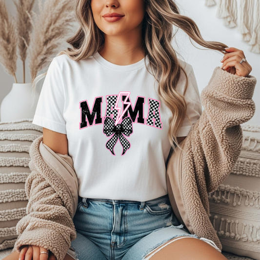 Pink Mama Checkered Gildan Tee