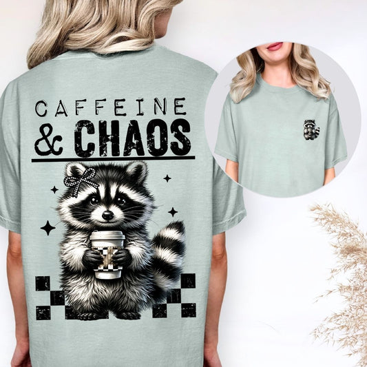 Caffeine + Chaos Raccoon Gildan Tee
