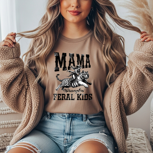Mama Wranglin' Feral Kids Gildan Tee