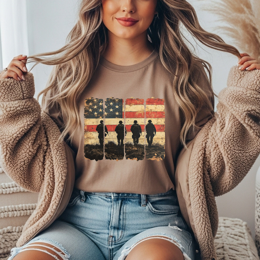 Distressed Flag Gildan Tee