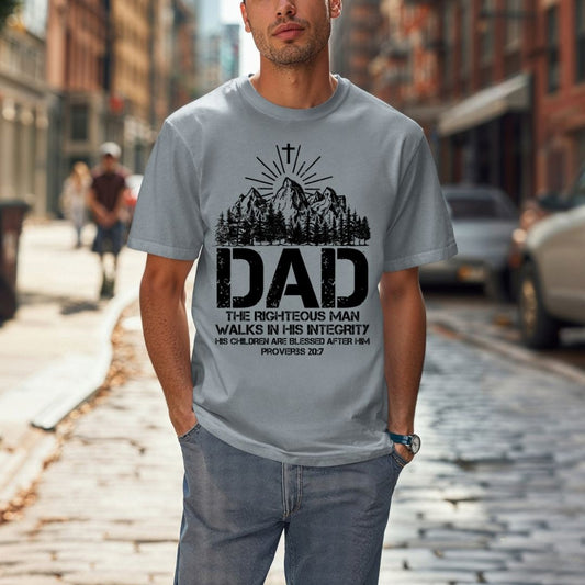 Proverbs 20:7 Dad Gildan Tee