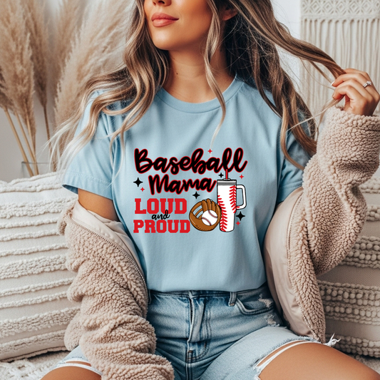 Baseball Mama Loud and Proud Gildan Tee