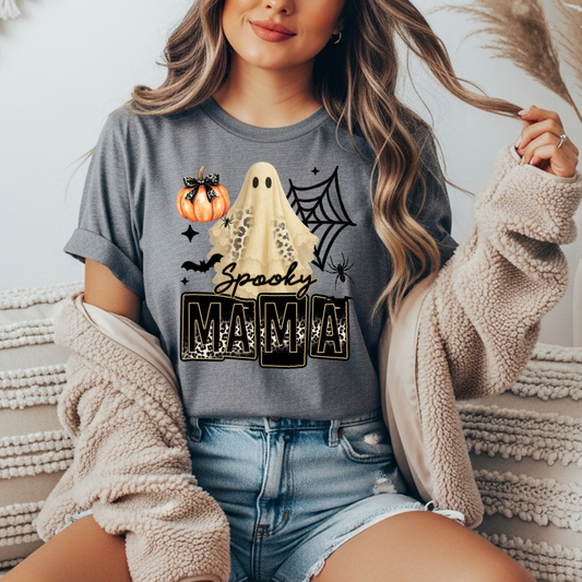 Spooky Mama Ghost Comfort Colors Tee